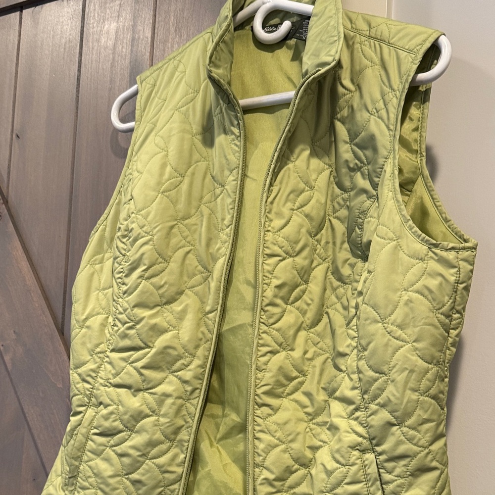 Eddie Bauer Olive Green Quilted Vest